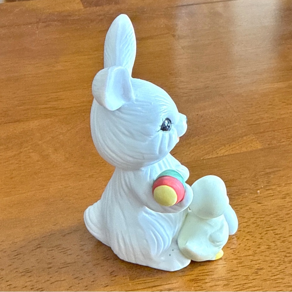 Vintage Easter Bunny Chick Figurine Made in Taiwan Spring Cottage Whimsy Decor - Picture 4 of 9